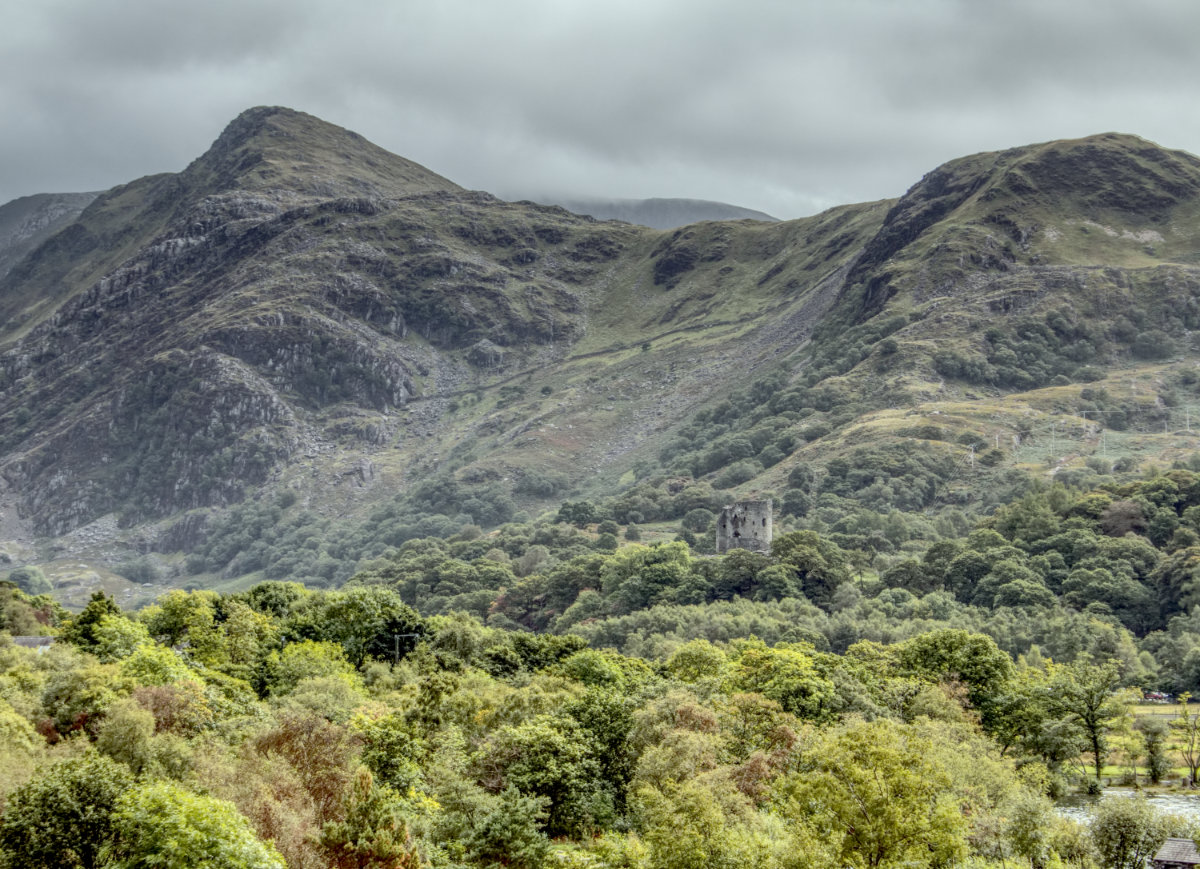 Dolbadarn Castle from near the Llanberis Miners Hospital