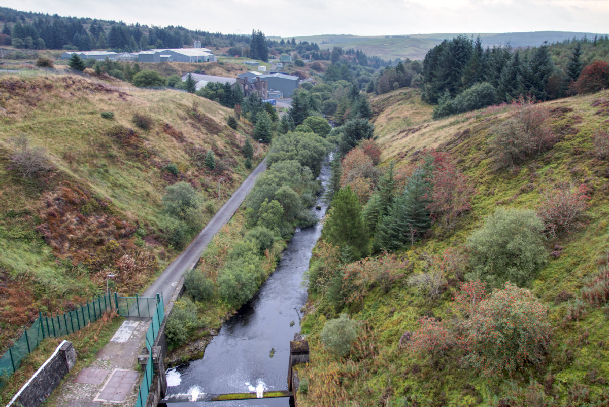 Looking out from the dam down stream