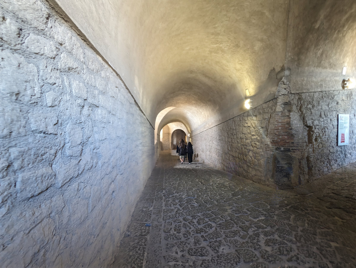 Ascending to the top of Castel Sant'Elmo