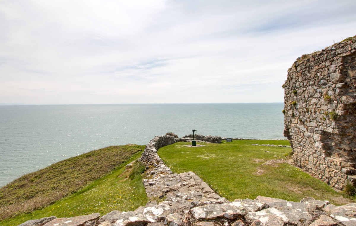 Looking out to sea from within the outer ward