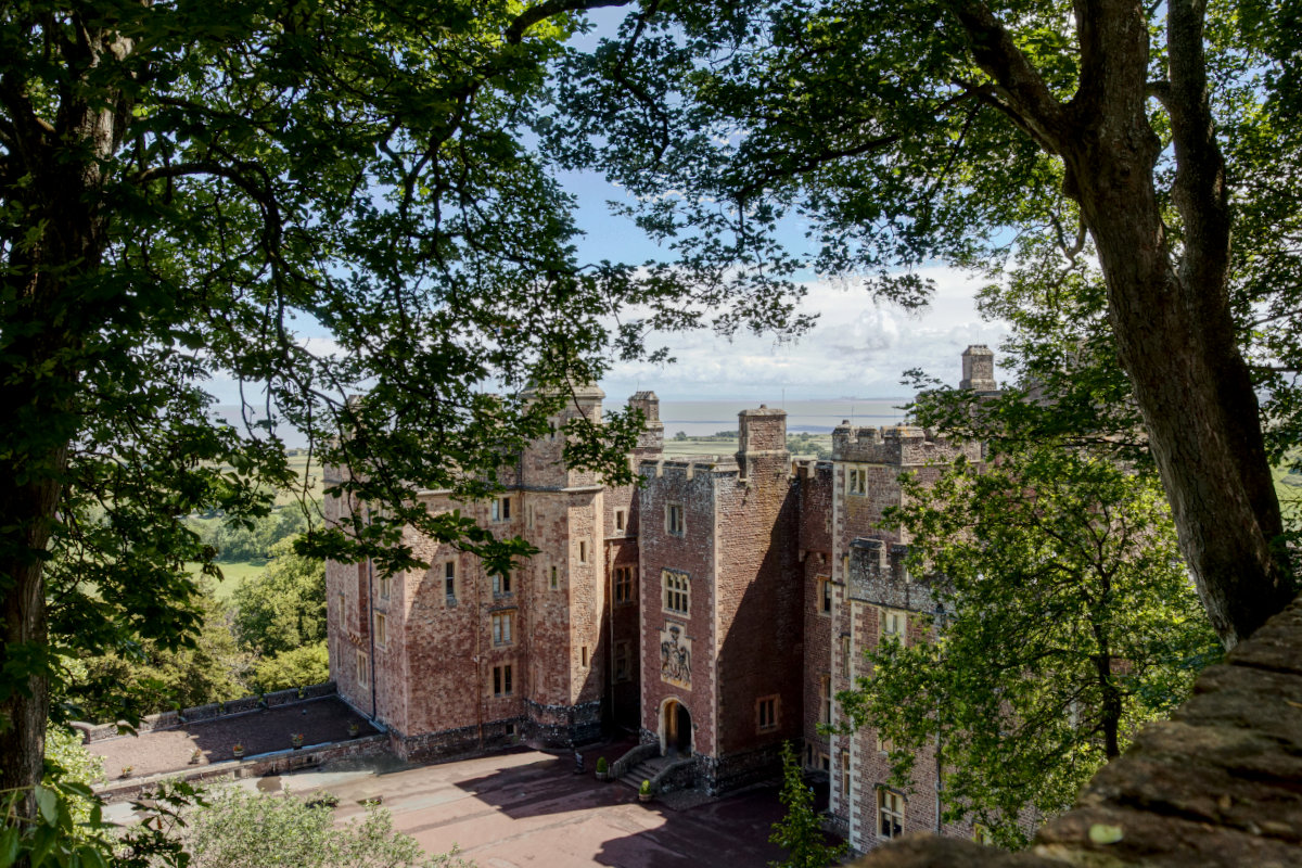 The view down to Dunster Castle's entrance