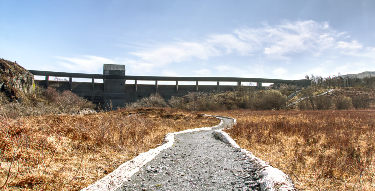 View of the dam from below