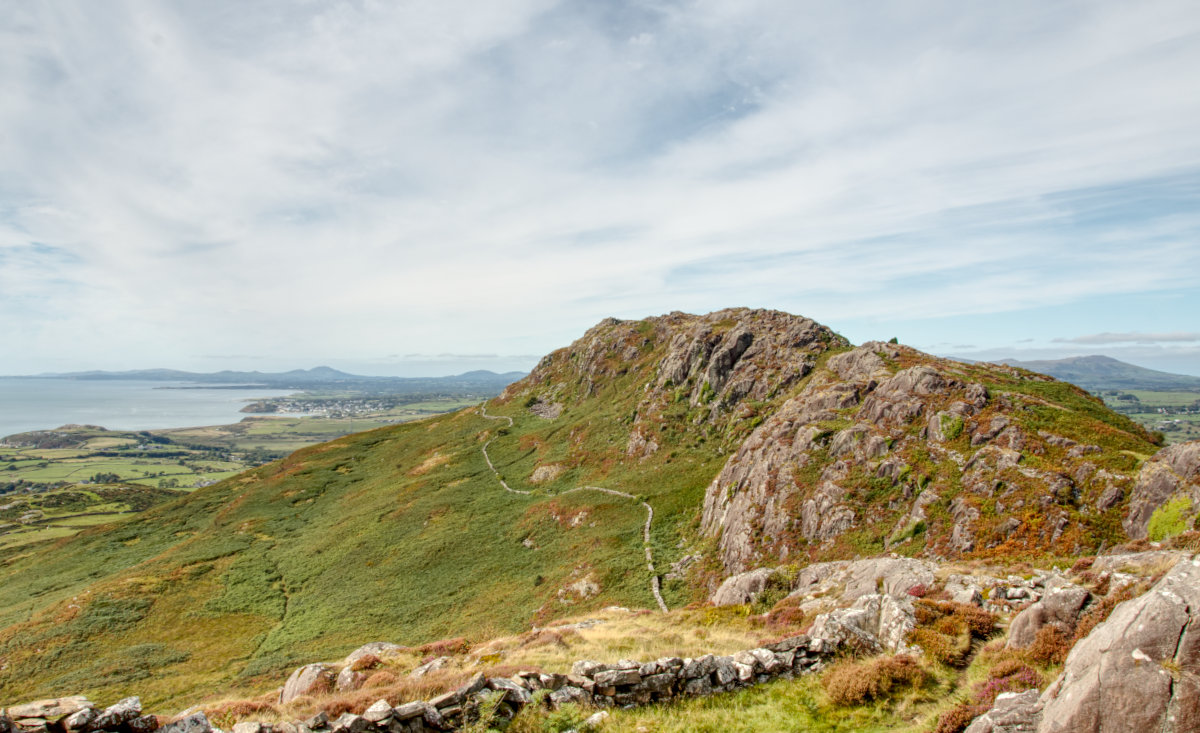 Moel y Gest stretching out infront