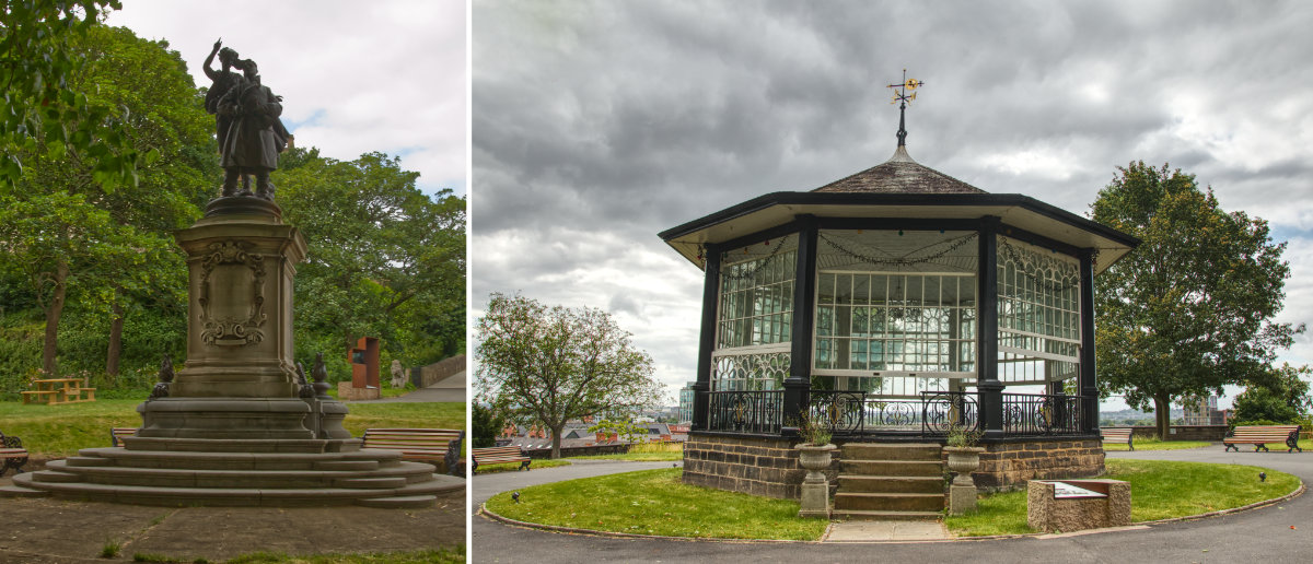 Nottingham Castle Captain Albert Ball Statue and Bandstand