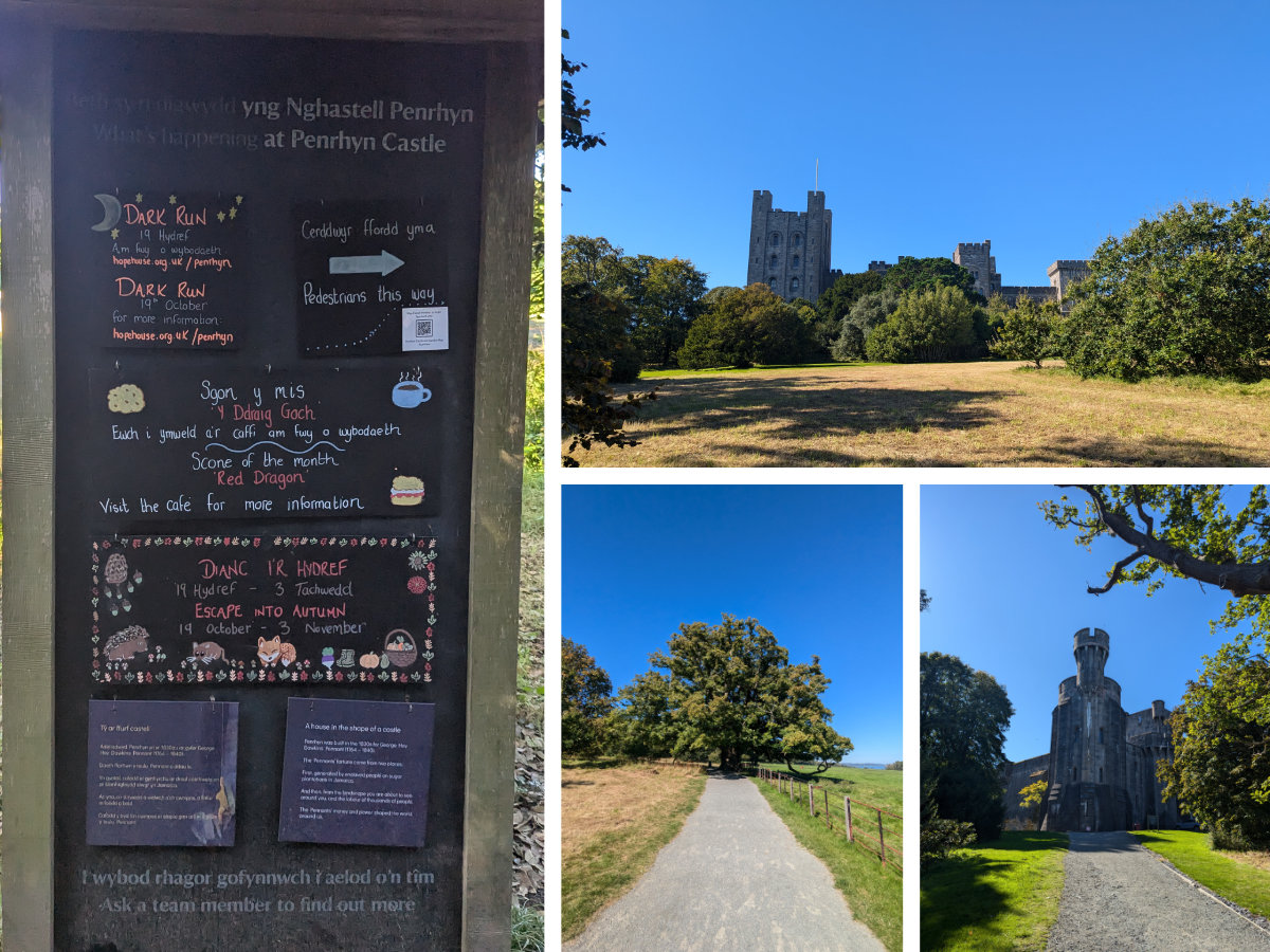 Walking up to Penrhyn Castle