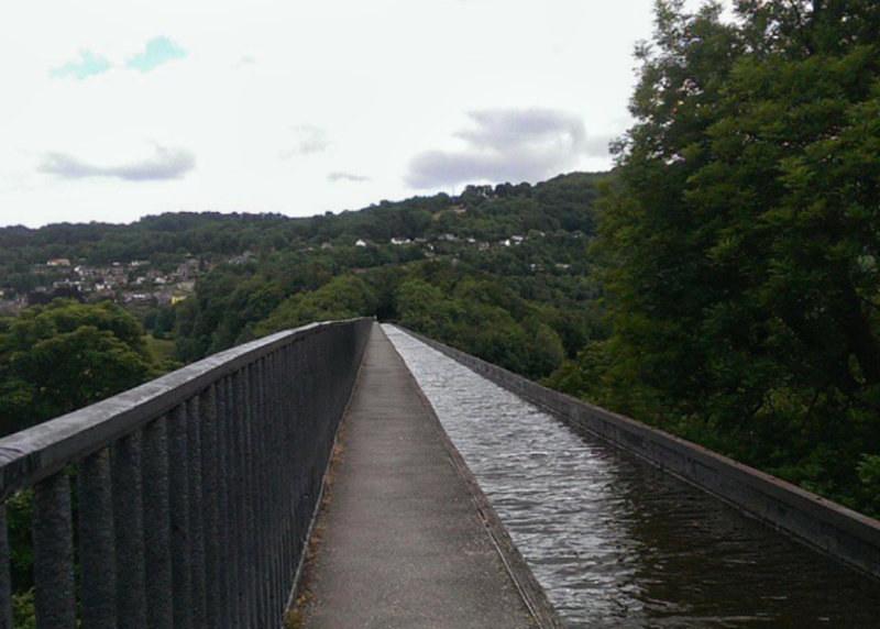 About to step out onto the aqueduct