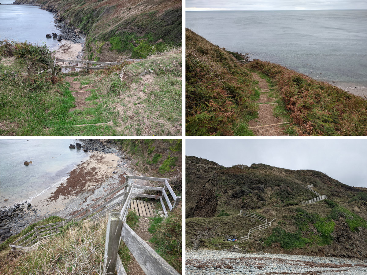 The Porth Ysgo stair descent