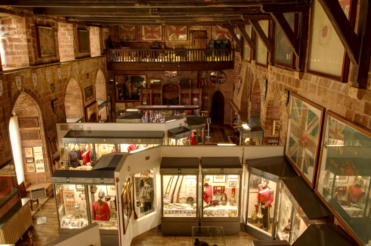 Looking down over the displays