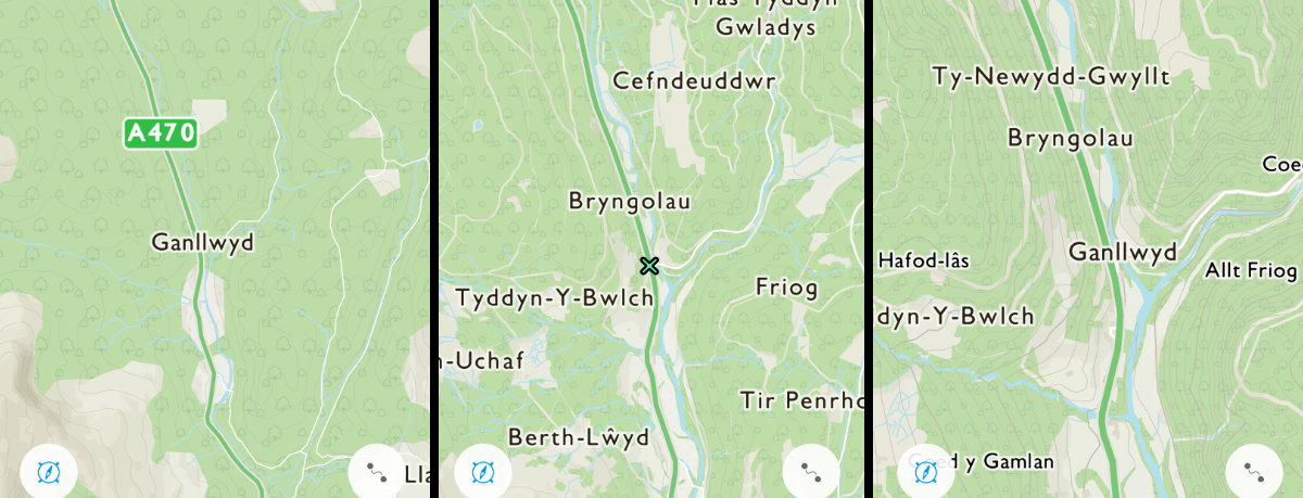 Ganllwyd missing at certain zoom levels