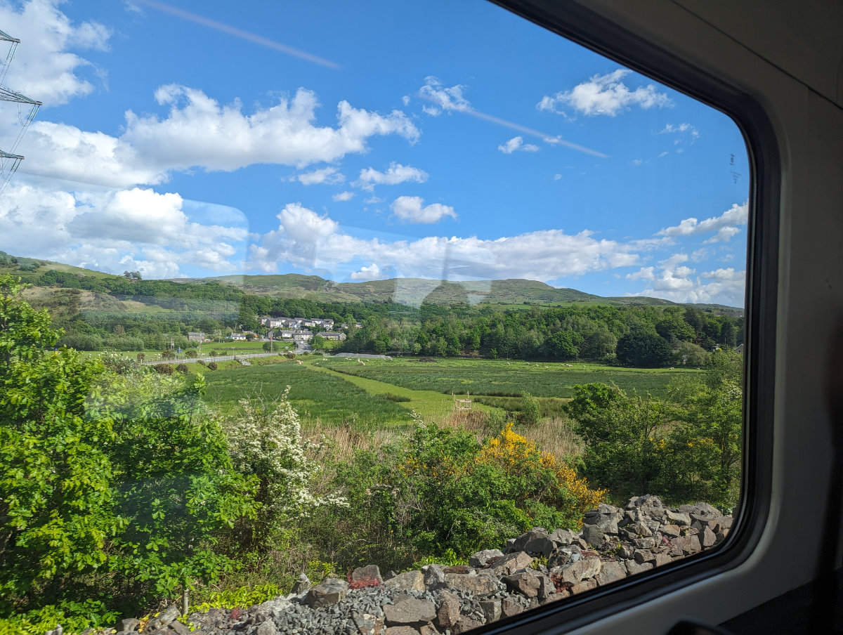 Beautiful green spaces along the train line