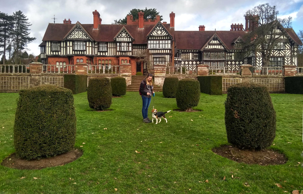 Posing out front of the manor