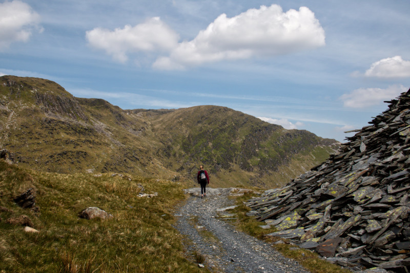 Hiker overlooking Cwmorthin